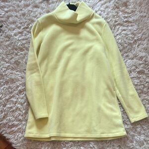 Made in the USA. Dudley Stephens Yellow turtle Neck fleece tunic Cobblestone